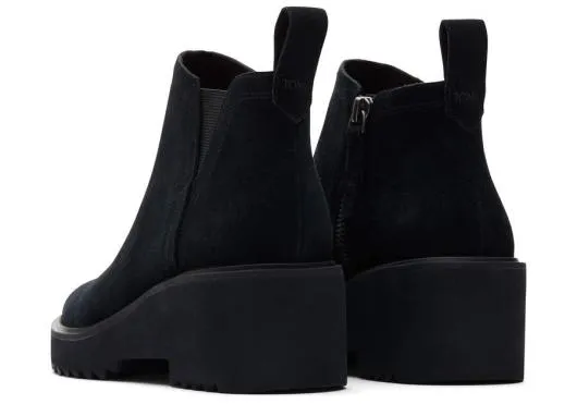 Women WomenMaude Black Suede Wedge Boot Black Suede TOMS Boots and Booties