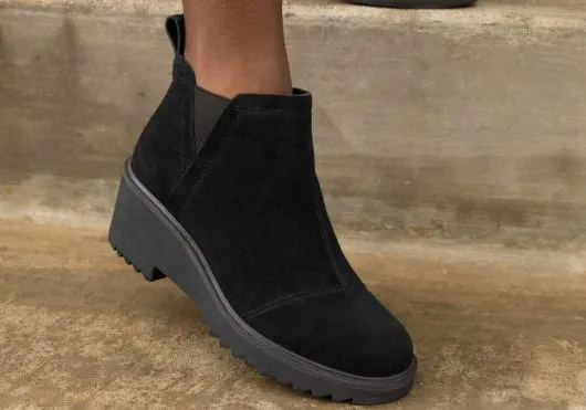 Women WomenMaude Black Suede Wedge Boot Black Suede TOMS Boots and Booties