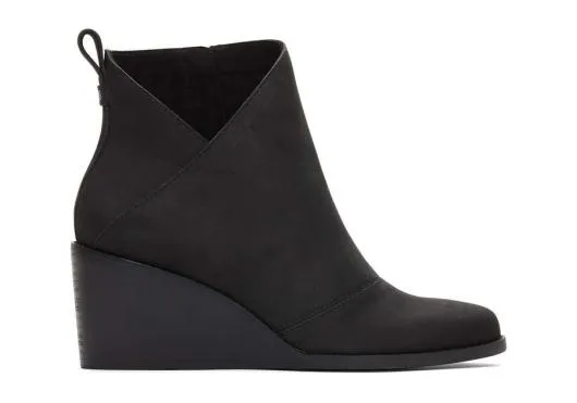 Women WomenSutton Black Leather Wedge Boot Black Leather TOMS Exclusives