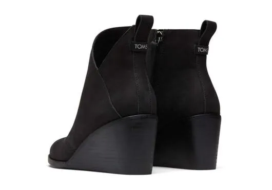 Women WomenSutton Black Leather Wedge Boot Black Leather TOMS Exclusives