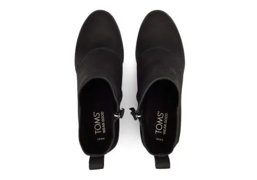 Women WomenSutton Black Leather Wedge Boot Black Leather TOMS Exclusives