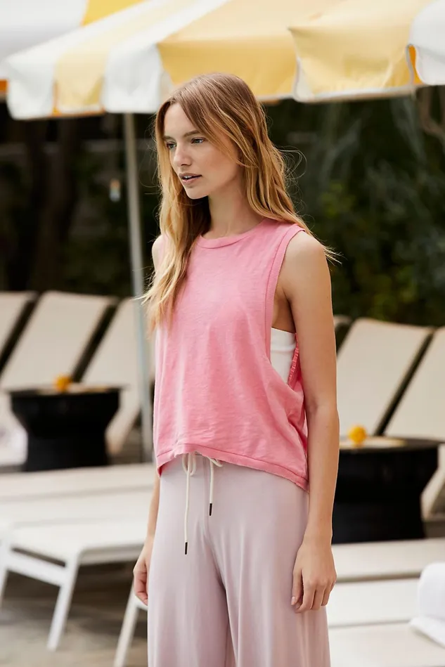 Women Workout Tops Free People Washed Love Tank Strawberry