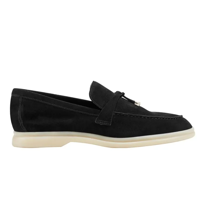 Women Yanelli Casual Loafer Black Suede Marc Fisher Loafers and Flats
