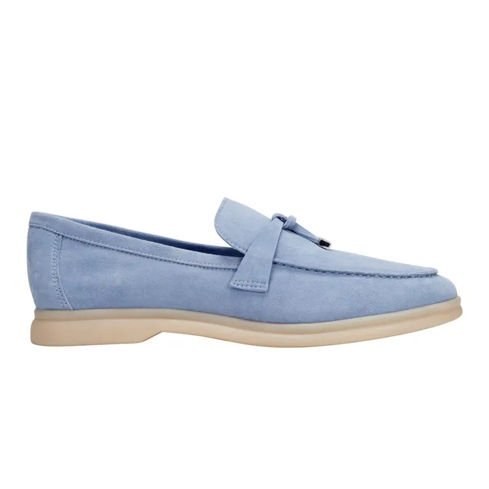 Women Yanelli Casual Loafer Light Blue Suede Marc Fisher Loafers and Flats