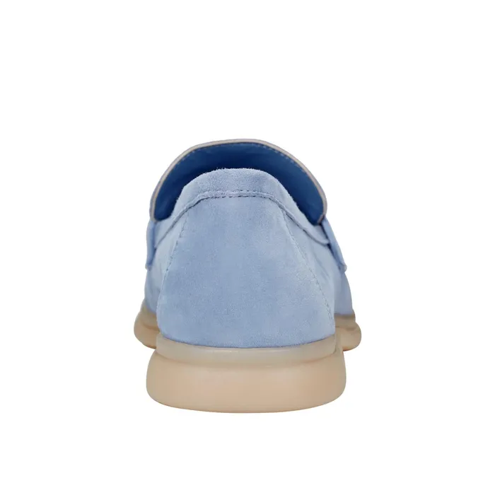 Women Yanelli Casual Loafer Light Blue Suede Marc Fisher Loafers and Flats