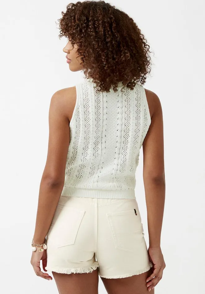 Women Ynez Cream Womens Sweater Tank Top Cream Buffalo David Bitton Tops and Tees