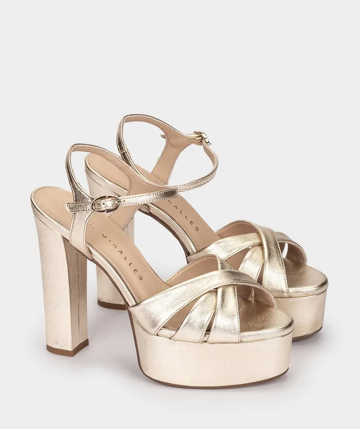 Women Zarautz Metallic 8211 Heeled Sandals Pedro Miralles