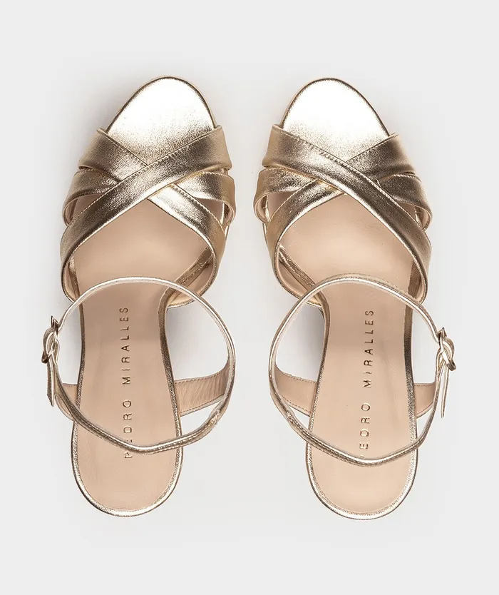Women Zarautz Metallic 8211 Heeled Sandals Pedro Miralles