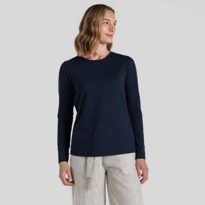 Womens Long Sleeve Craghoppers NosiLife Akona Long Sleeved Top Blue Navy