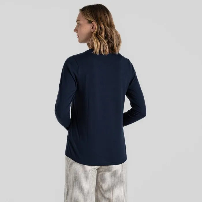Womens Long Sleeve Craghoppers NosiLife Akona Long Sleeved Top Blue Navy Womens Long Sleeve Craghoppers NosiLife Akona Long Sleeved Top Blue Navy