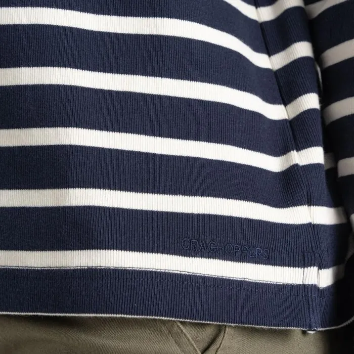 Womens Long Sleeve Craghoppers Sinead Long Sleeved Top Blue Navy Calico Stripe Womens Long Sleeve Craghoppers Sinead Long Sleeved Top Blue Navy Calico Stripe