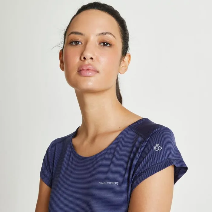 Womens Short Sleeve Craghoppers Atmos Short Sleeved TShirt Blue Navy Womens Short Sleeve Craghoppers Atmos Short Sleeved TShirt Blue Navy