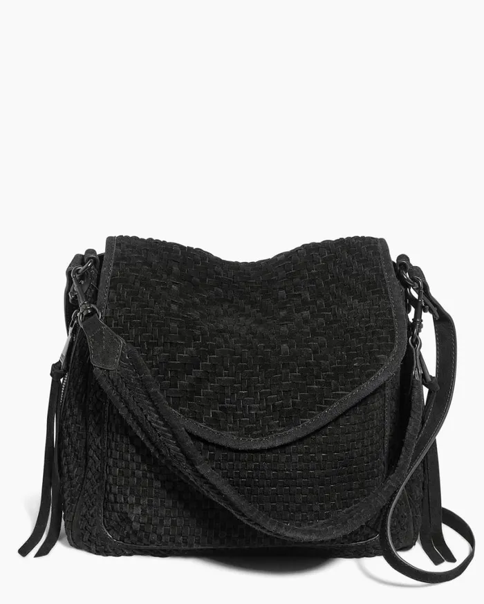 Woven All For Love Convertible Shoulder Black Suede Women Aimee Kestenberg Satchels