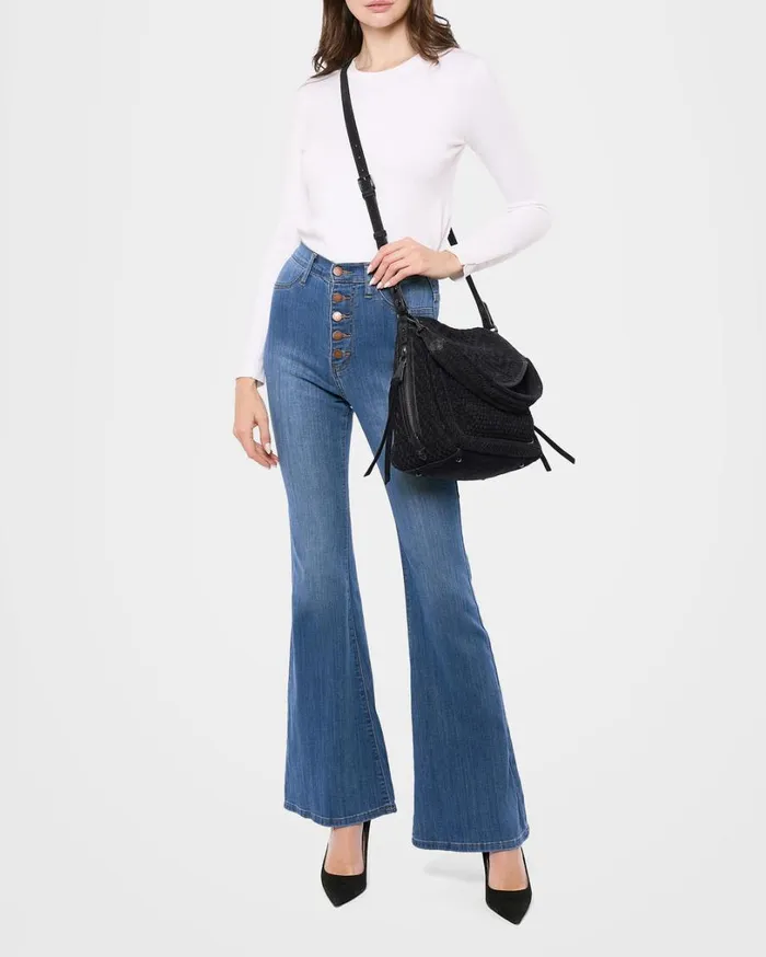 Woven All For Love Convertible Shoulder Black Suede Women Aimee Kestenberg Satchels
