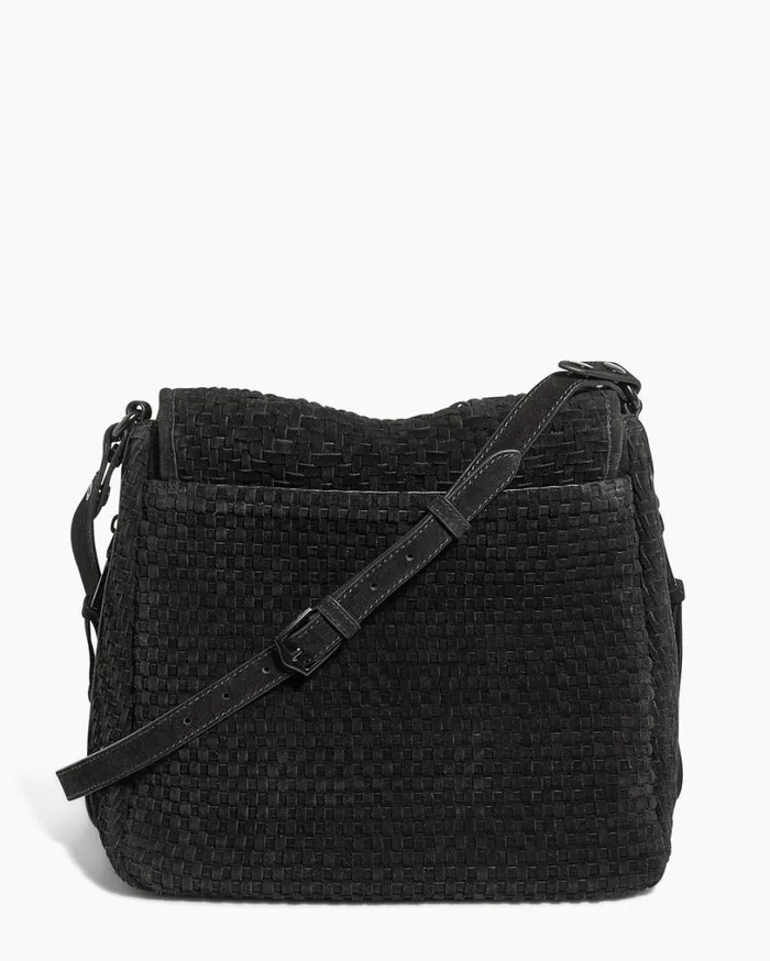 Woven All For Love Convertible Shoulder Black Suede Women Aimee Kestenberg Satchels