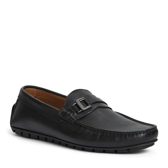 Xanto Casula Moccasin Black Leather Men Bruno Magli Casual Shoes