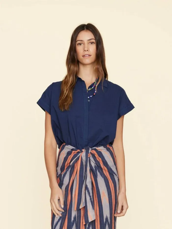 Xirena Navy Homer Shirt Women Shirts
