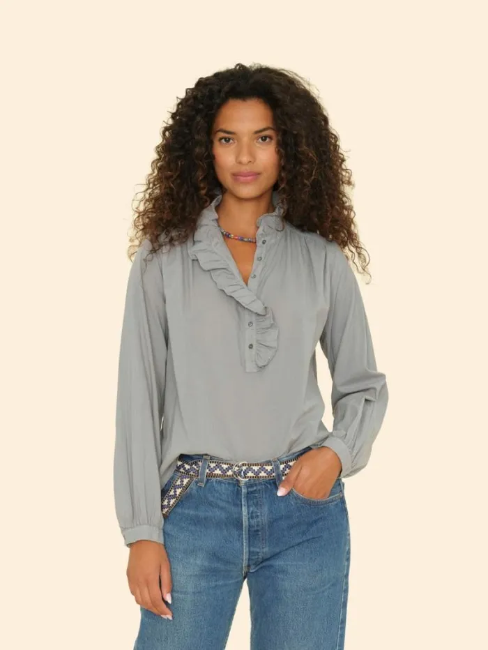 Xirena Stone Grey Caspian Top Women Tops