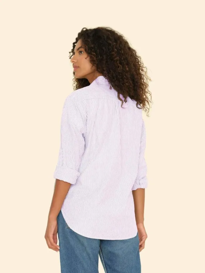 Xirena Violet White Beau Shirt Women Shirts