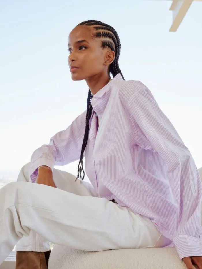 Xirena Violet White Beau Shirt Women Shirts