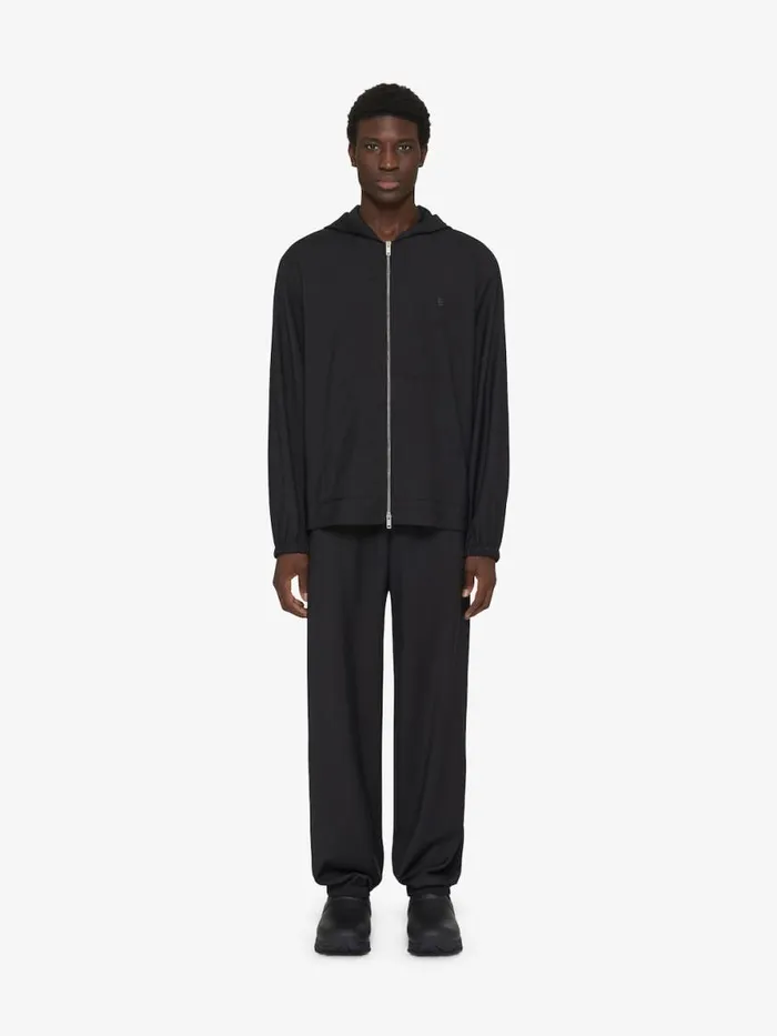 Zipped Hoodie In Wool With 4g Detail Black Men Givenchy Sweatshirts and Hoodies