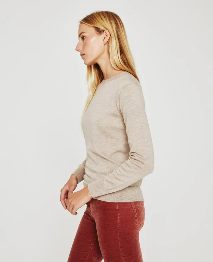 Zuri Crew Oatmilk Women AG Jeans Tops and Shirts Zuri Crew Oatmilk Women AG Jeans Tops and Shirts