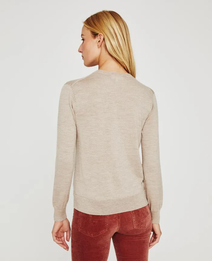 Zuri Crew Oatmilk Women AG Jeans Tops and Shirts Zuri Crew Oatmilk Women AG Jeans Tops and Shirts